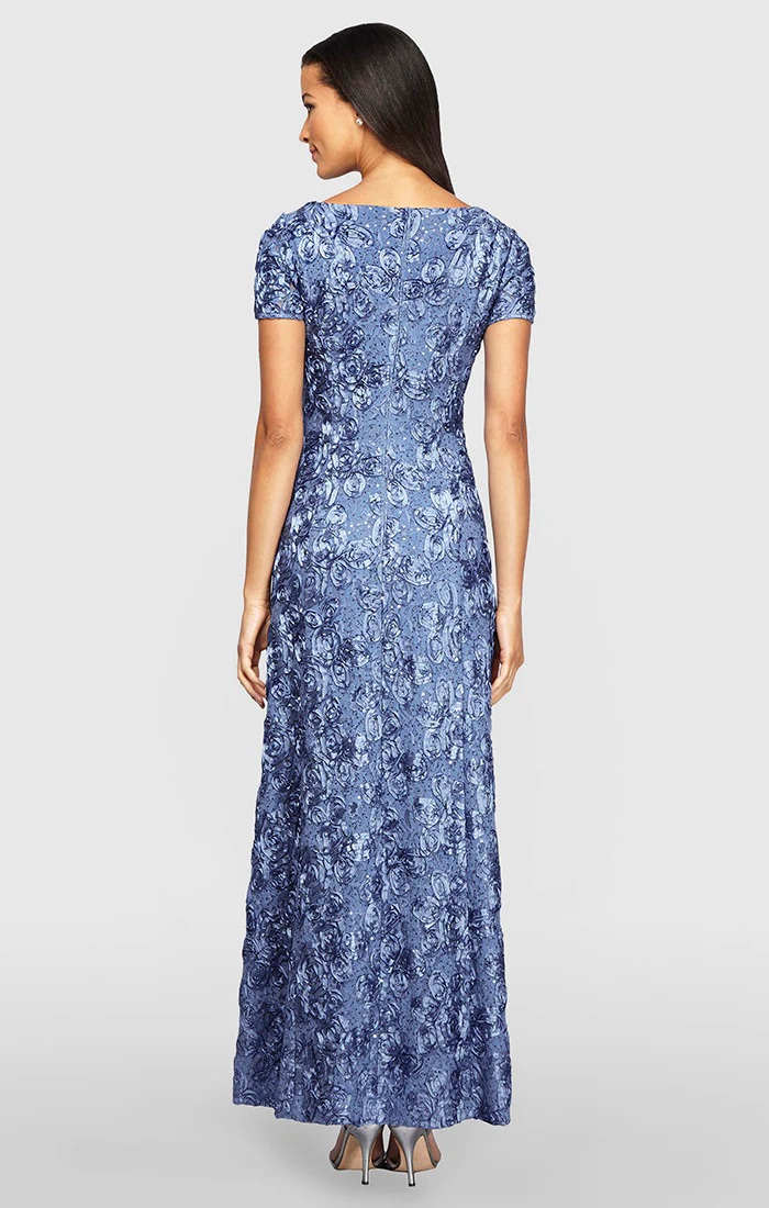 Petite Evelyn Rosette Lace Long Gown - Image 2