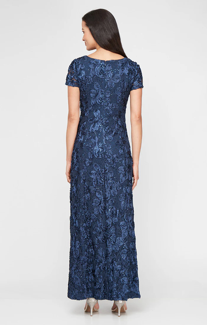 Petite Evelyn Rosette Lace Long Gown - Image 5