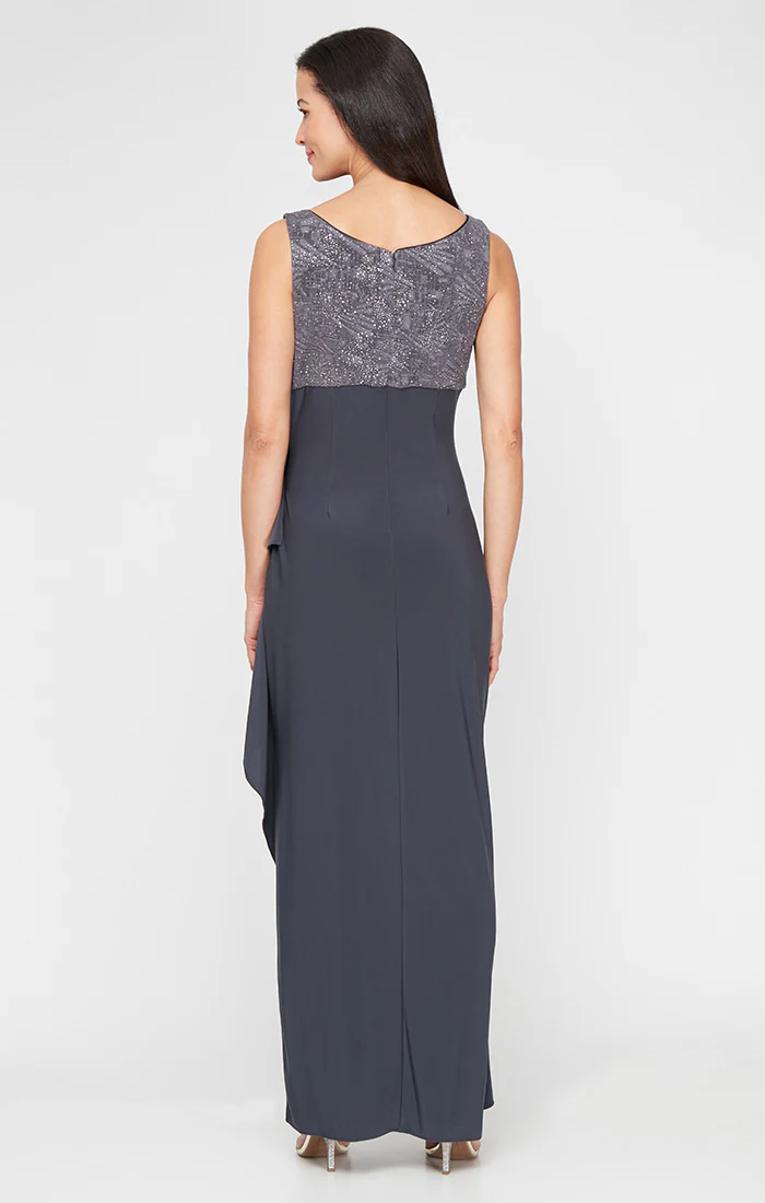 Petite Glitter Jacquard Knit & Matte Jersey Bolero Gown - Image 10
