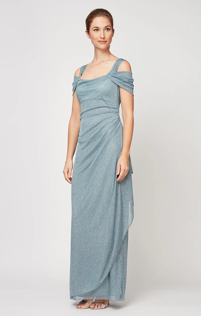 Petite - Hannah Glitter Mesh Gown - Image 3