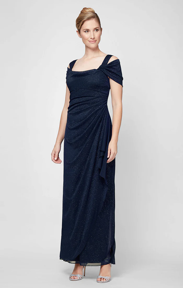 Petite Hannah Glitter Mesh Gown - Image 3