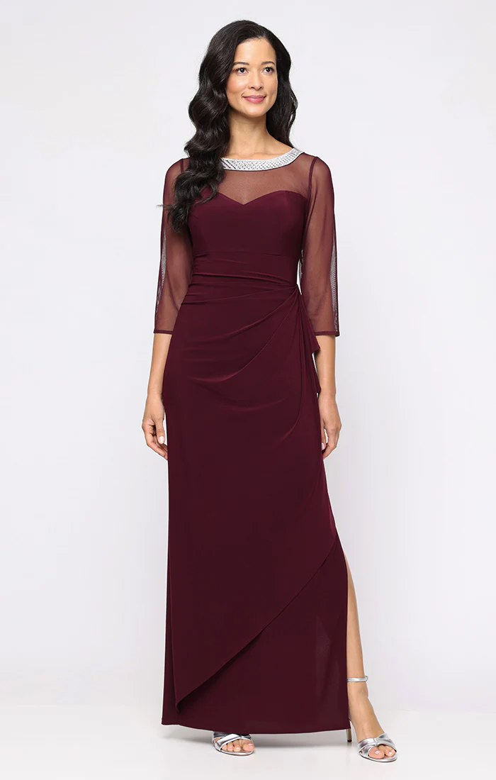 Petite - Maya Long Matte Jersey Ruched Dress
