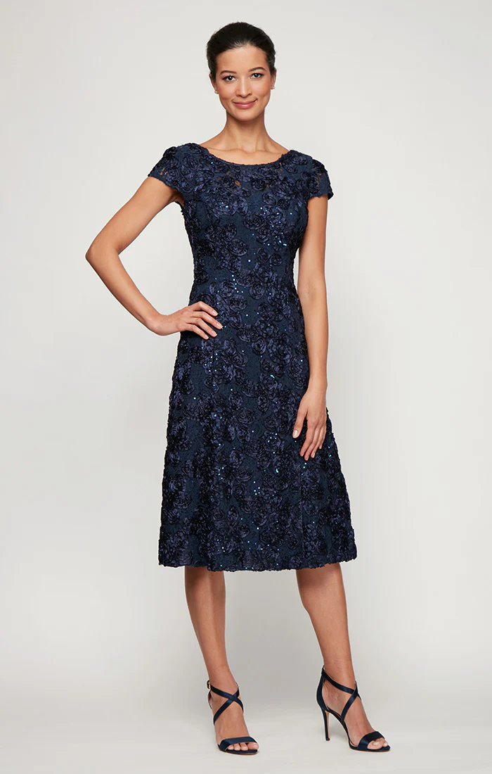 Petite Audrey Rosette Lace Short Dress - Image 3
