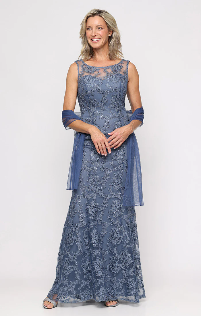 Petite - Sleeveless Embroidered Dress