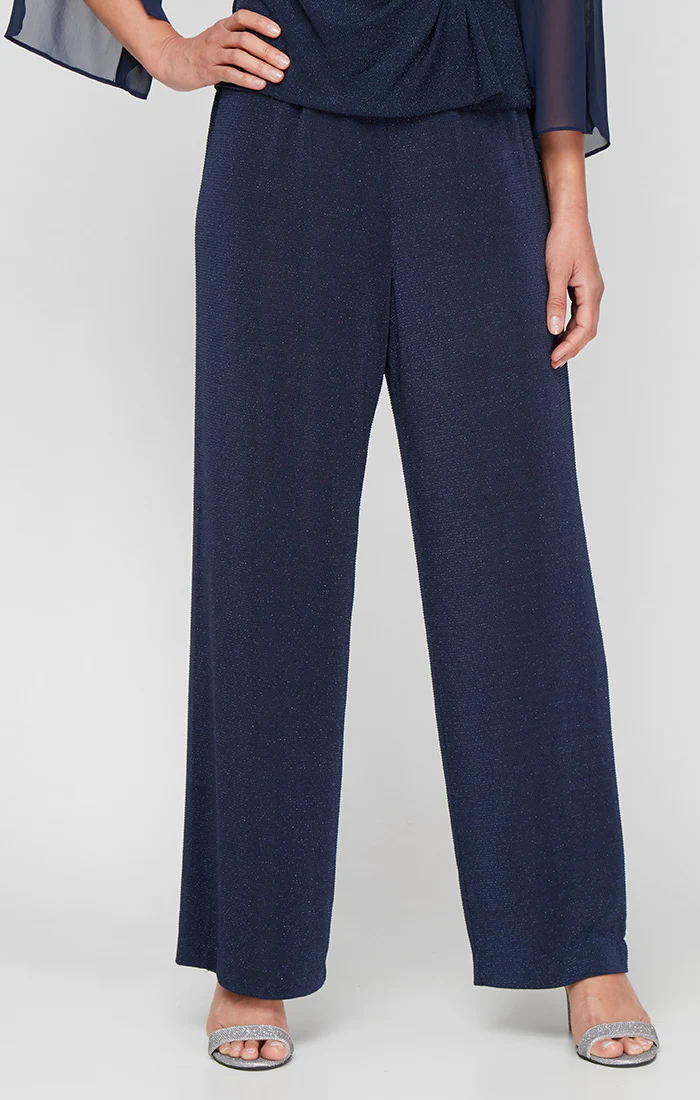 Petite Metallic Knit Straight-Leg Pant - Image 4