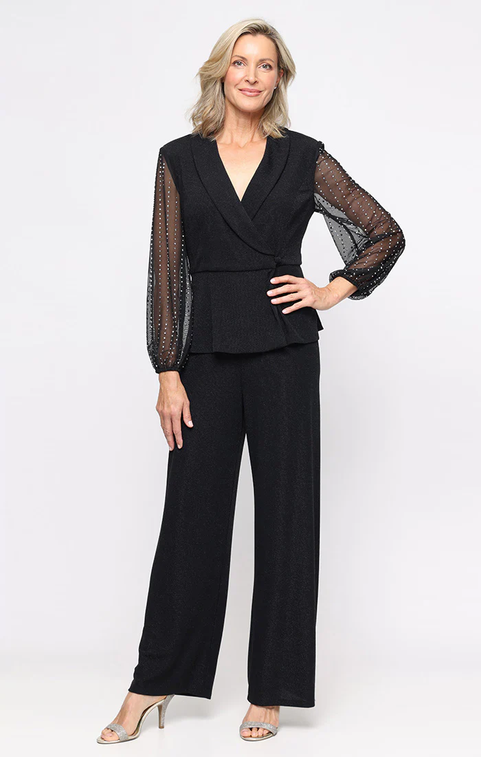 Petite Metallic Knit Straight-Leg Pant - Image 9