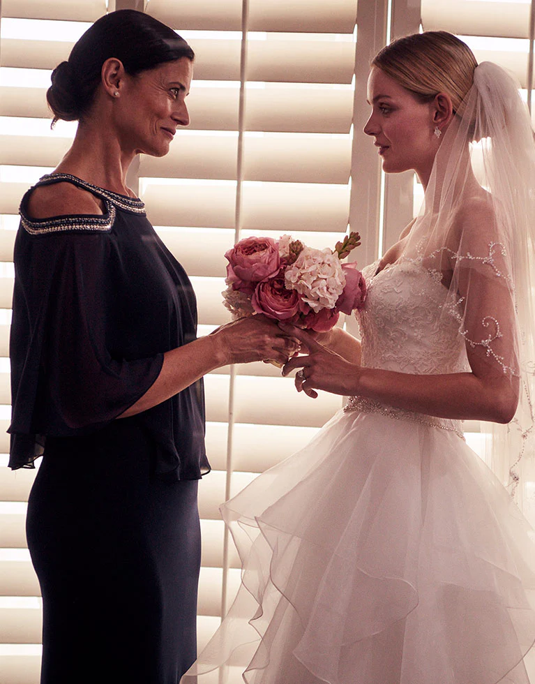 Plus Cold Shoulder Popover Jersey & Chiffon Gown with Beaded Neckline - Image 3