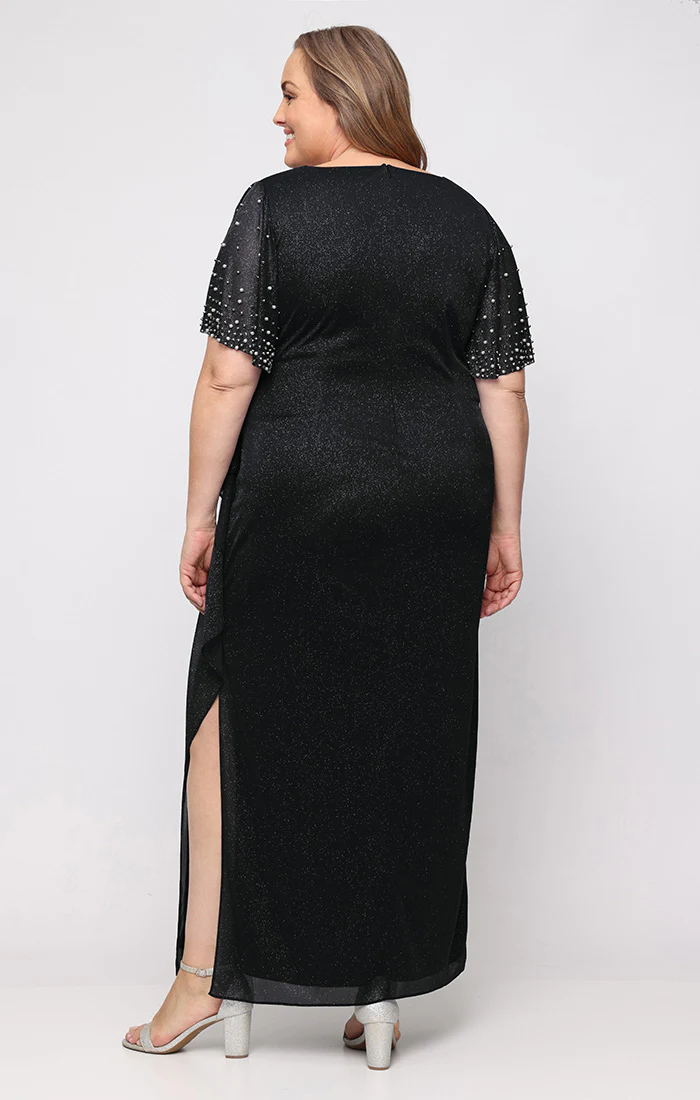 Plus - Gracie Empire Waist Glitter Mesh Dress - Image 2
