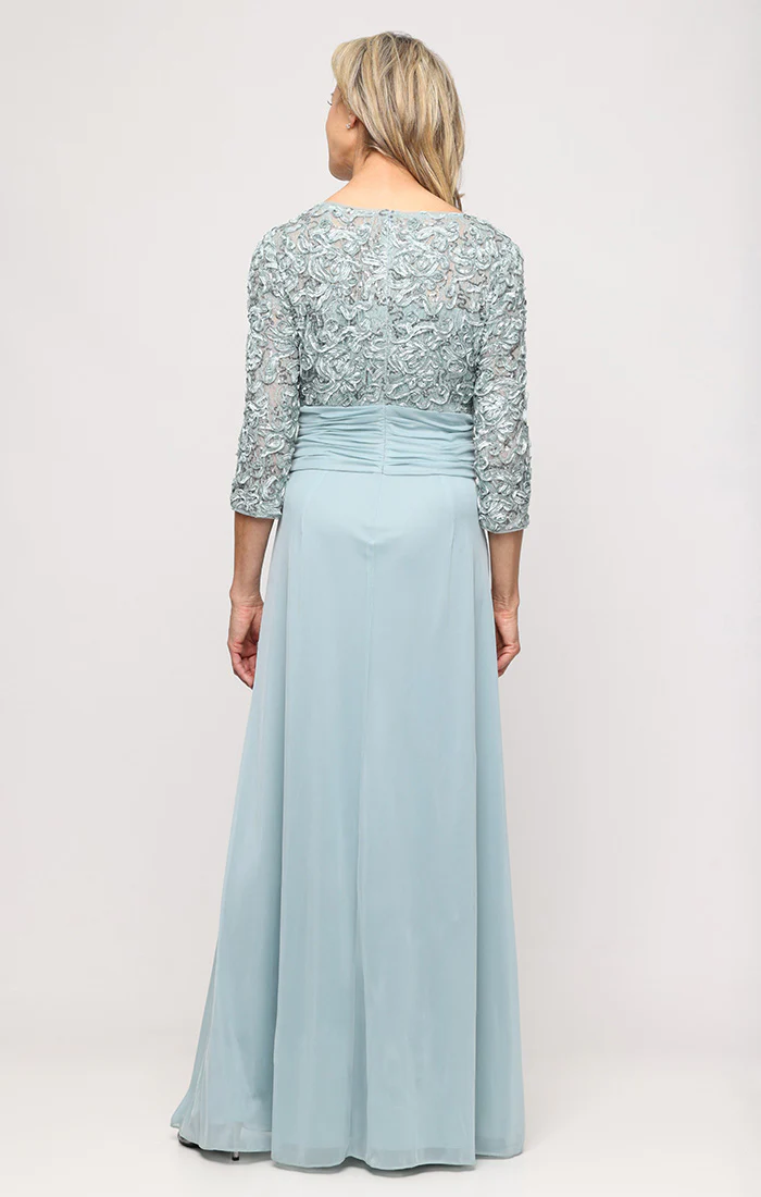 Plus - Empire Waist Soutache Lace & Mesh Gown - Image 3