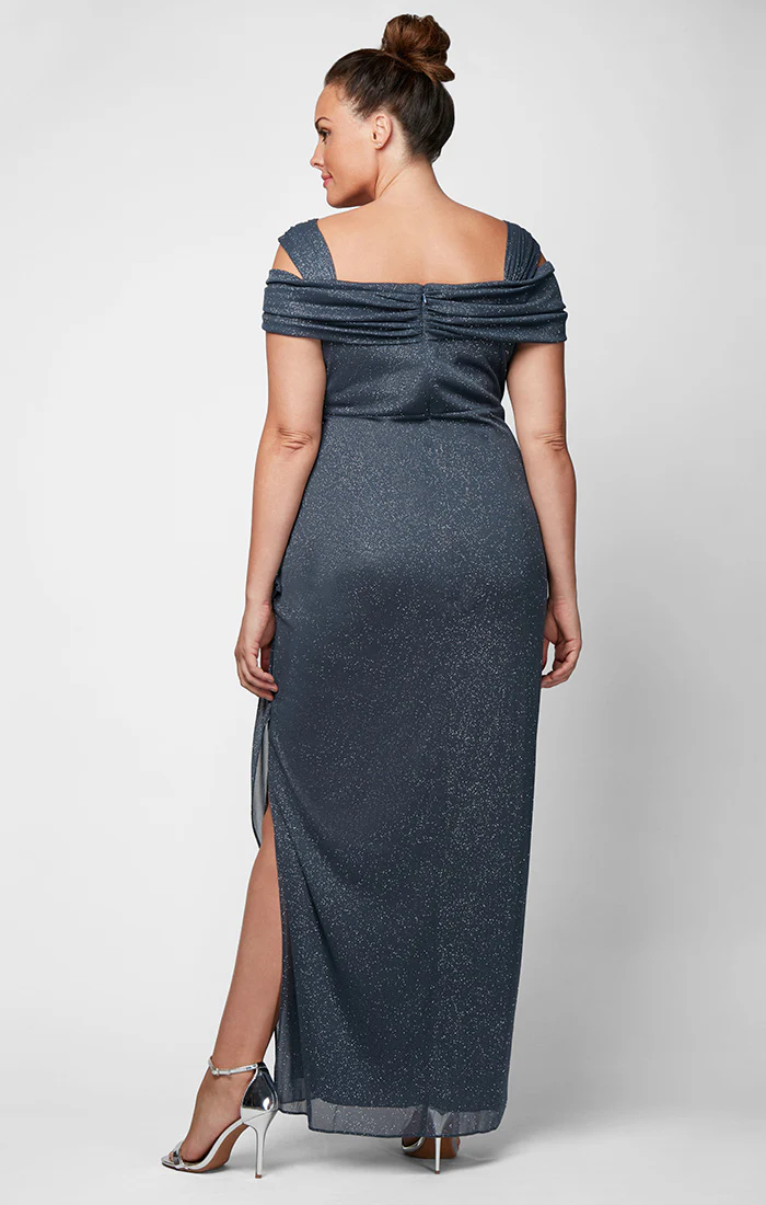 Plus Hannah Glitter Mesh Gown - Image 2