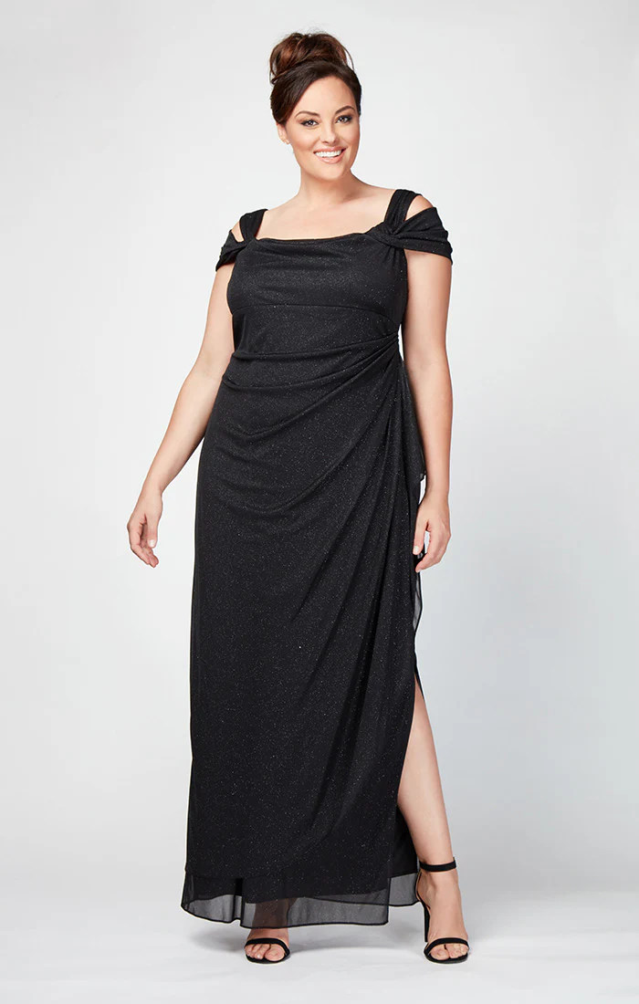Plus Hannah Glitter Mesh Gown - Image 3