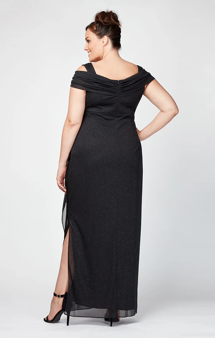 Plus Hannah Glitter Mesh Gown - Image 4