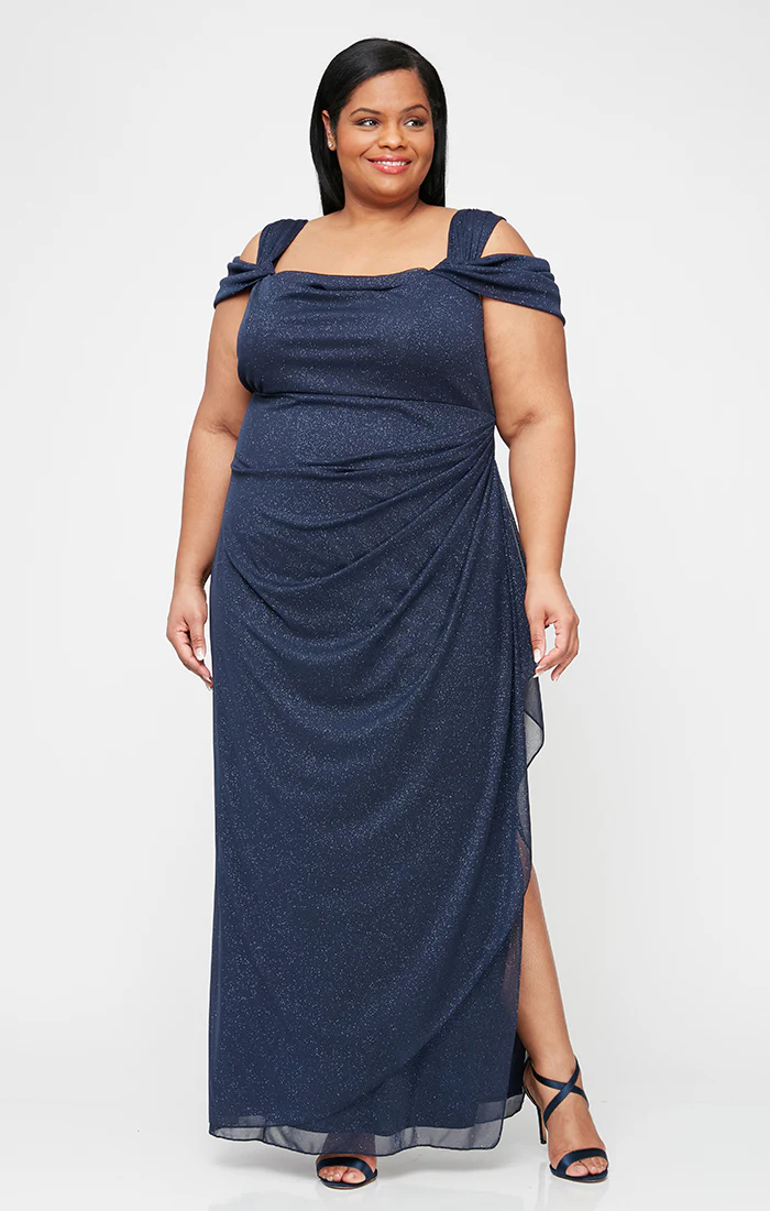 Plus Hannah Glitter Mesh Gown - Image 7