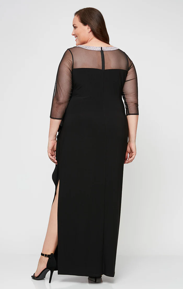 Plus Matte Jersey Illusion-Neckline Ruched Gown - Image 2