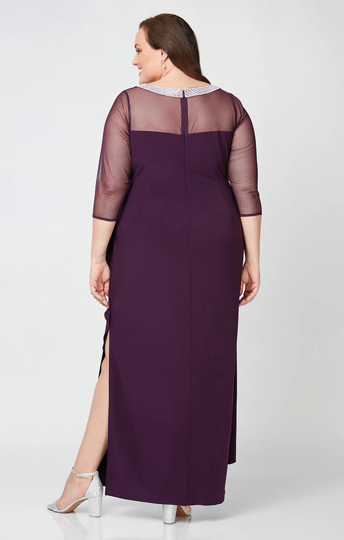 Plus Matte Jersey Illusion-Neckline Ruched Gown - Image 4