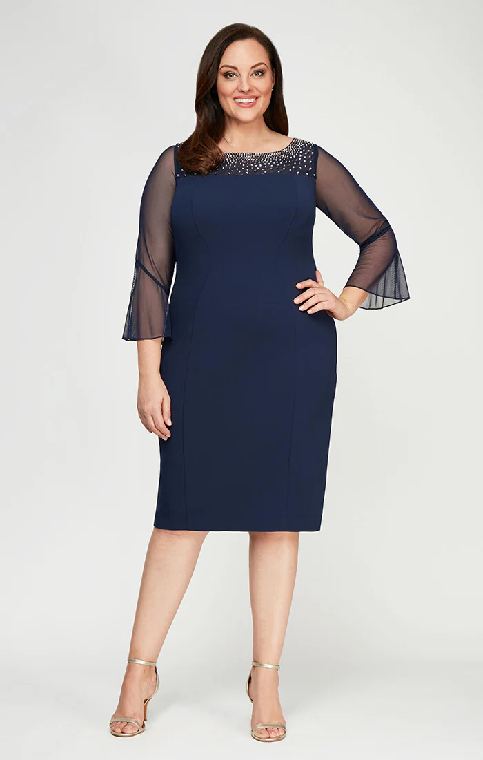 Plus - Gabrielle Bell Sleeved Crepe Dress