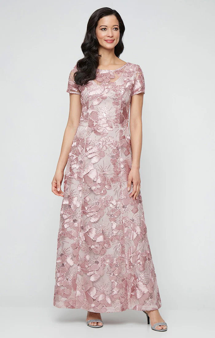 Plus - Soutache A-Line Dress with Short Sleeves