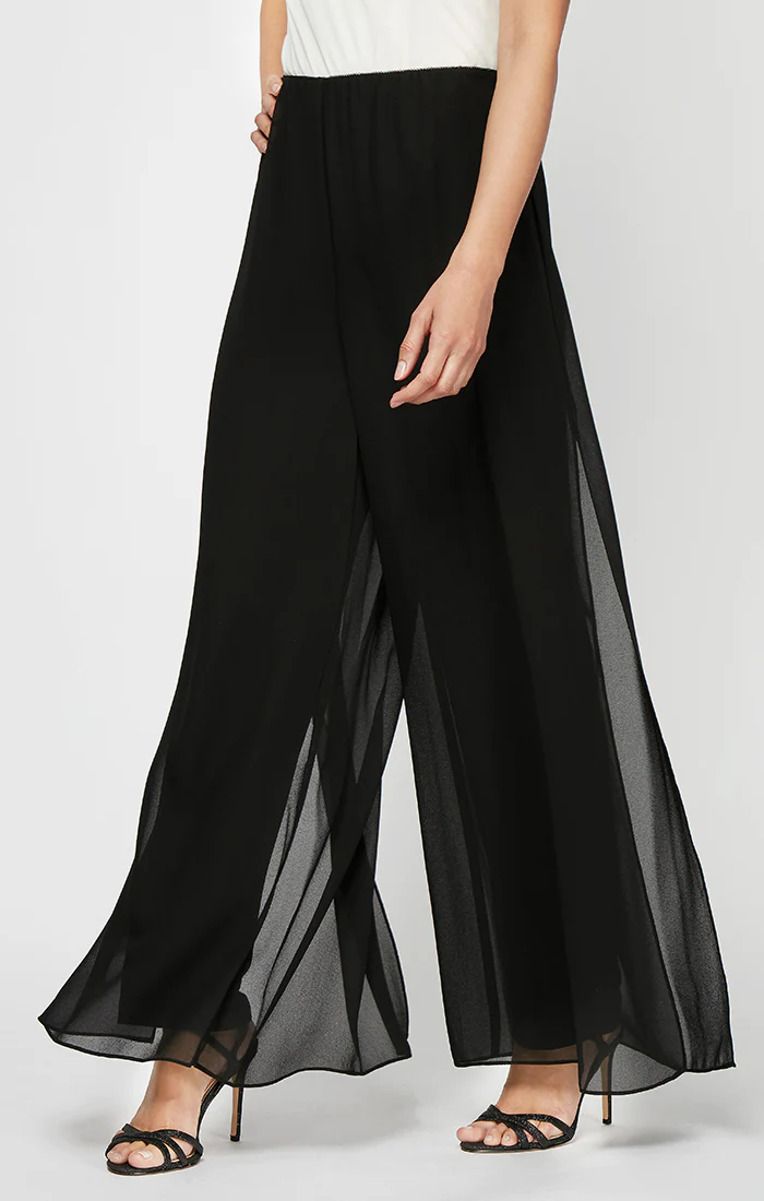 Plus Size Georgette Split-Leg Overlay Straight Pant - Image 2