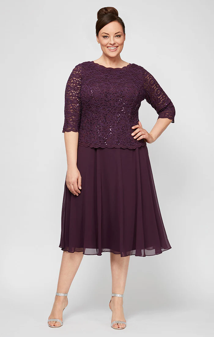 Plus Bella Sequin Lace Dress - Image 3