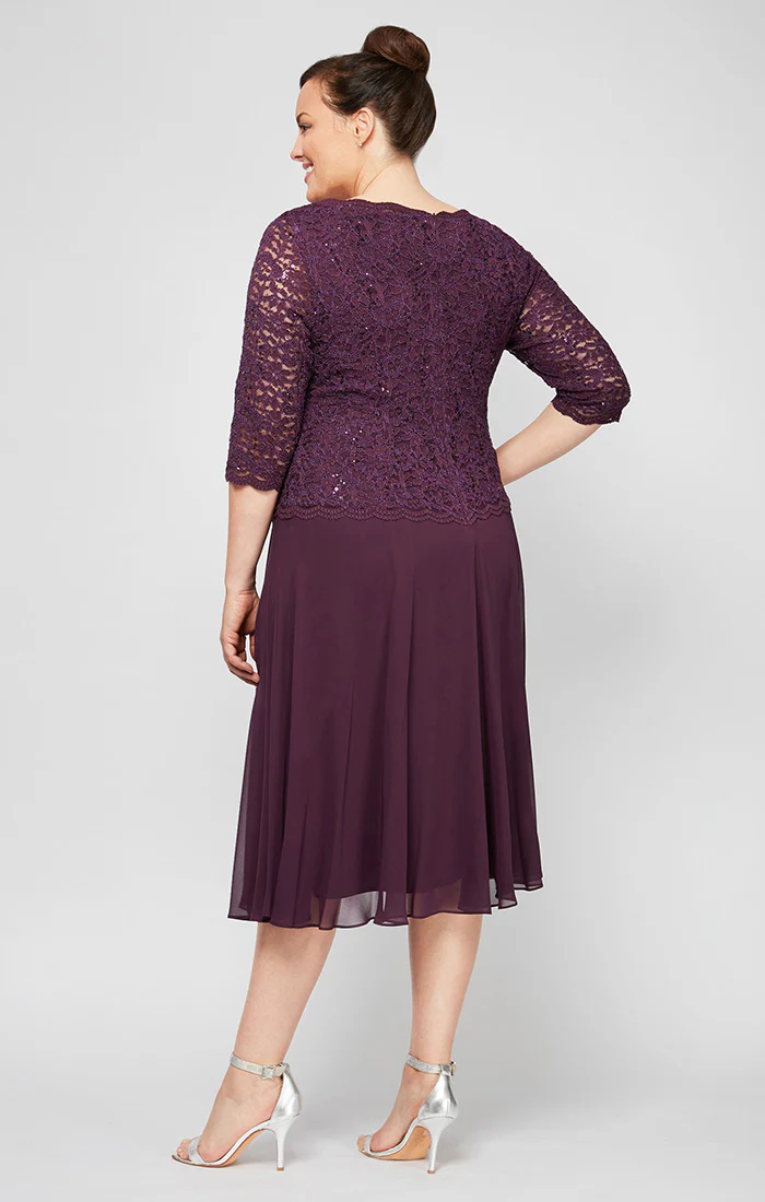 Plus Bella Sequin Lace Dress - Image 4