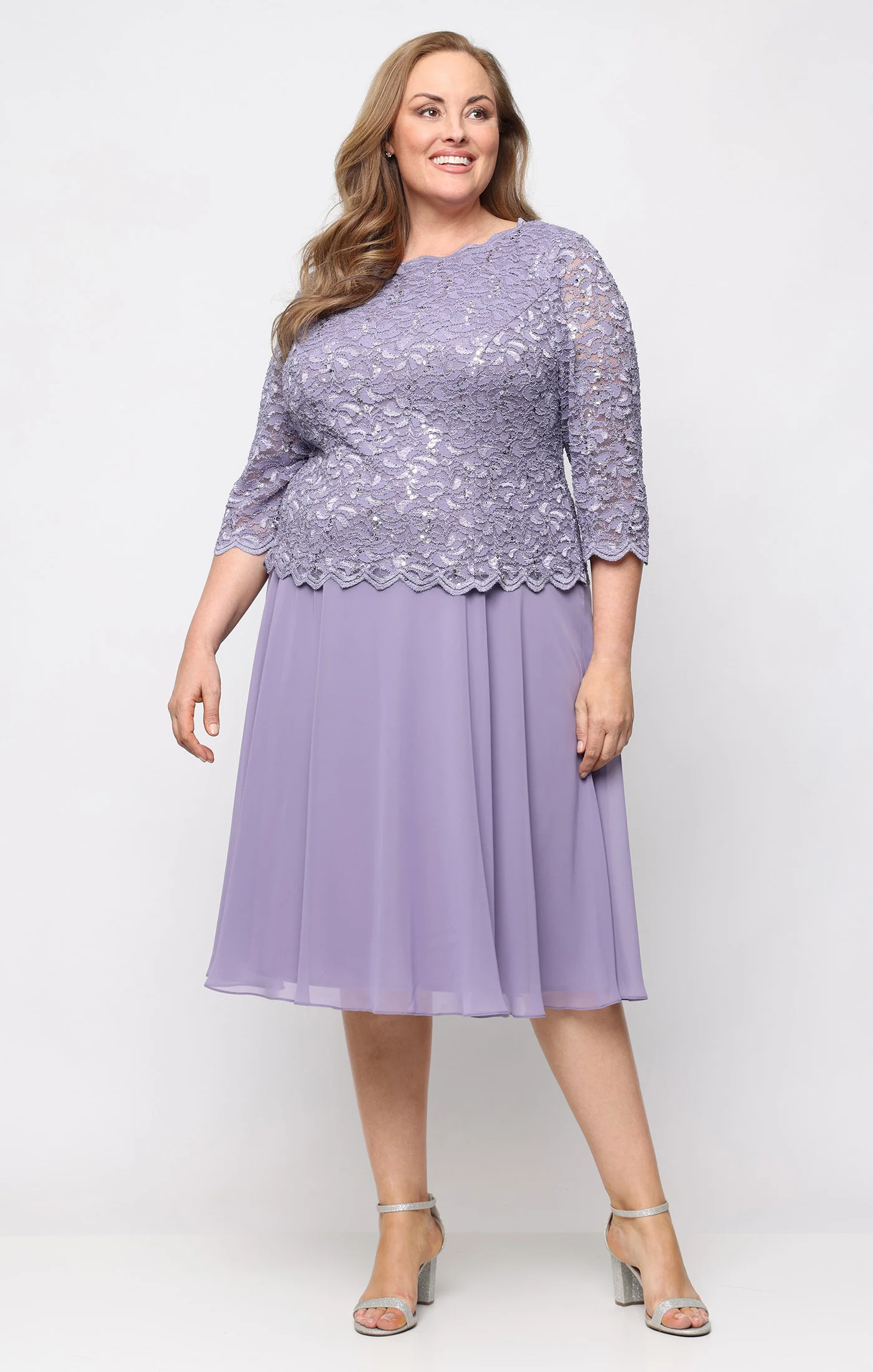 Plus Bella Sequin Lace Dress - Image 5