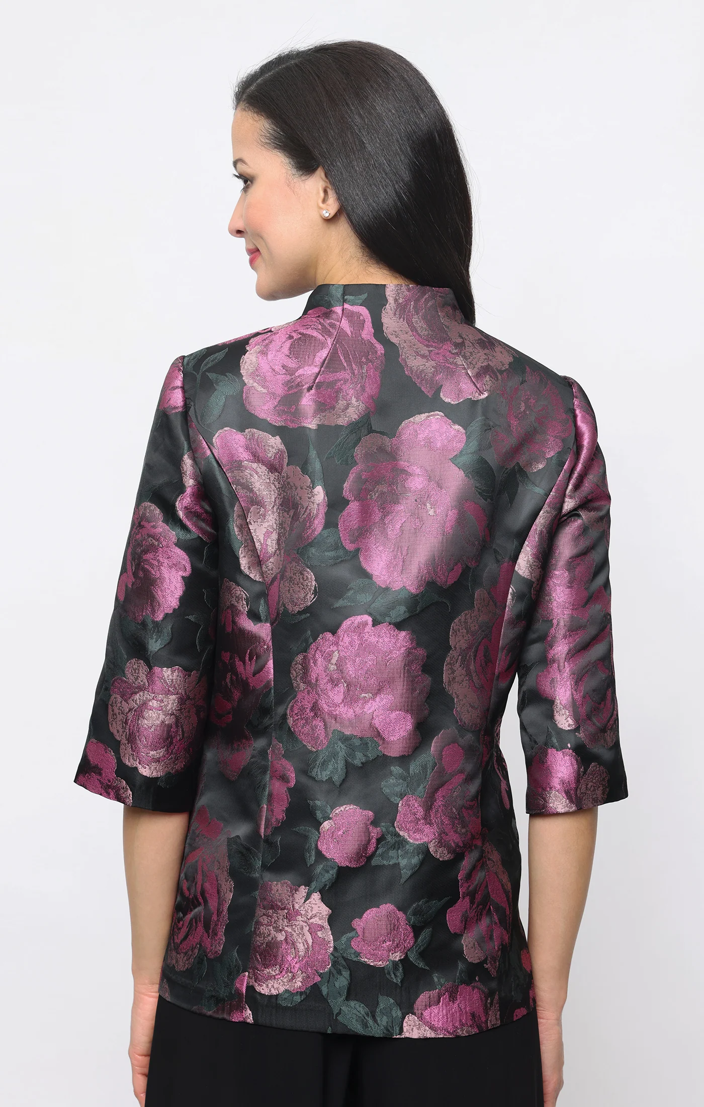 Printed Jacquard Twinset with Mock Neck Jacket - Image 3