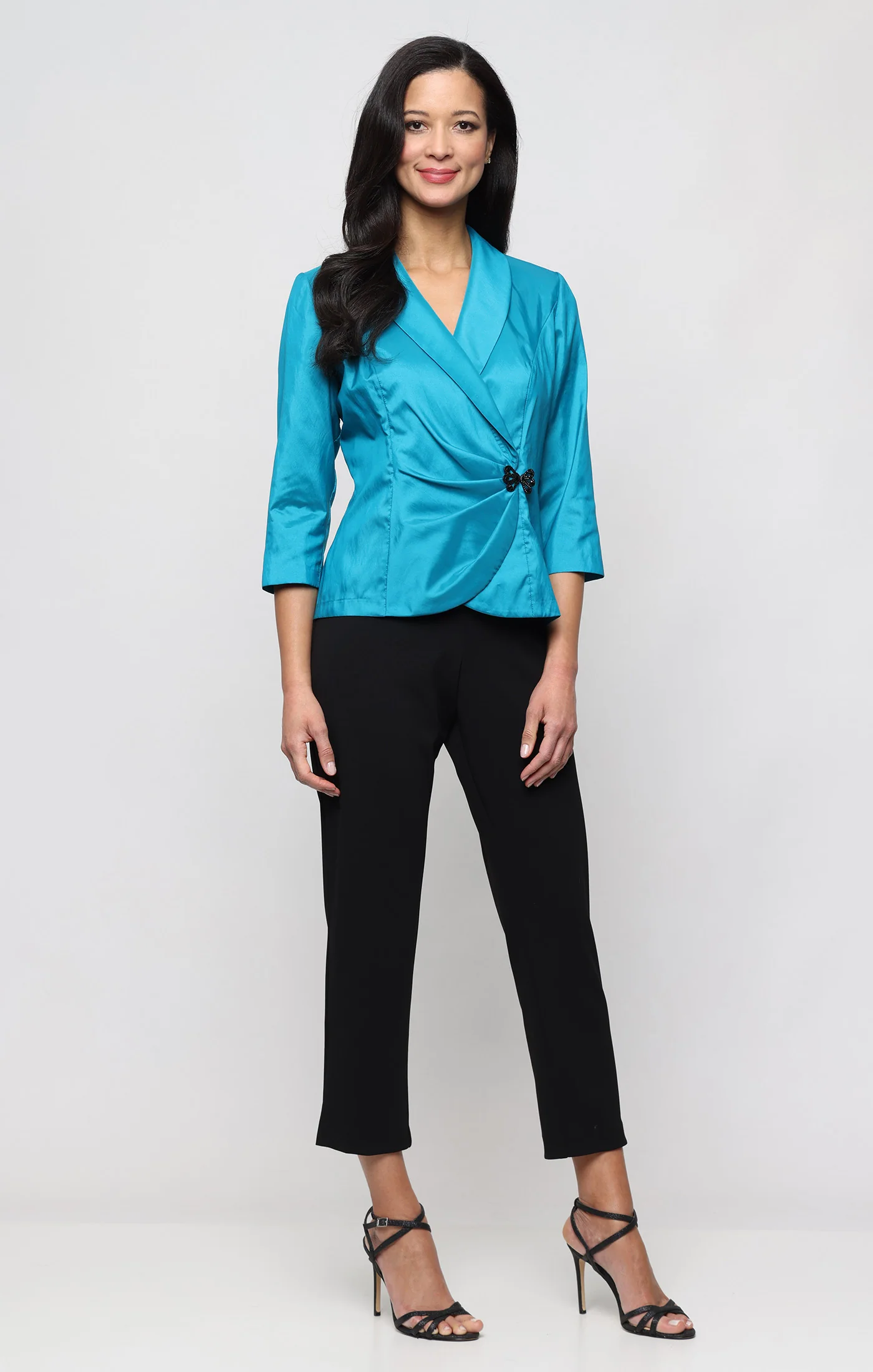 3/4 Sleeve Taffeta Blouse - Image 3