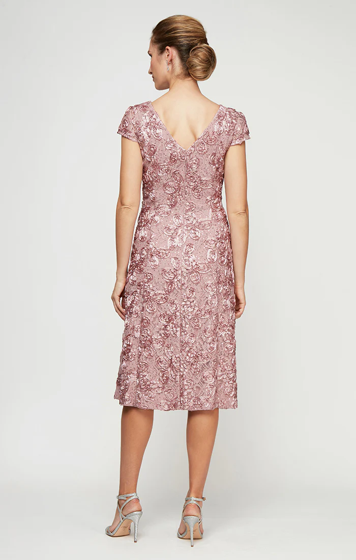 Regular - Audrey Rosette Lace Short Dress - Image 2