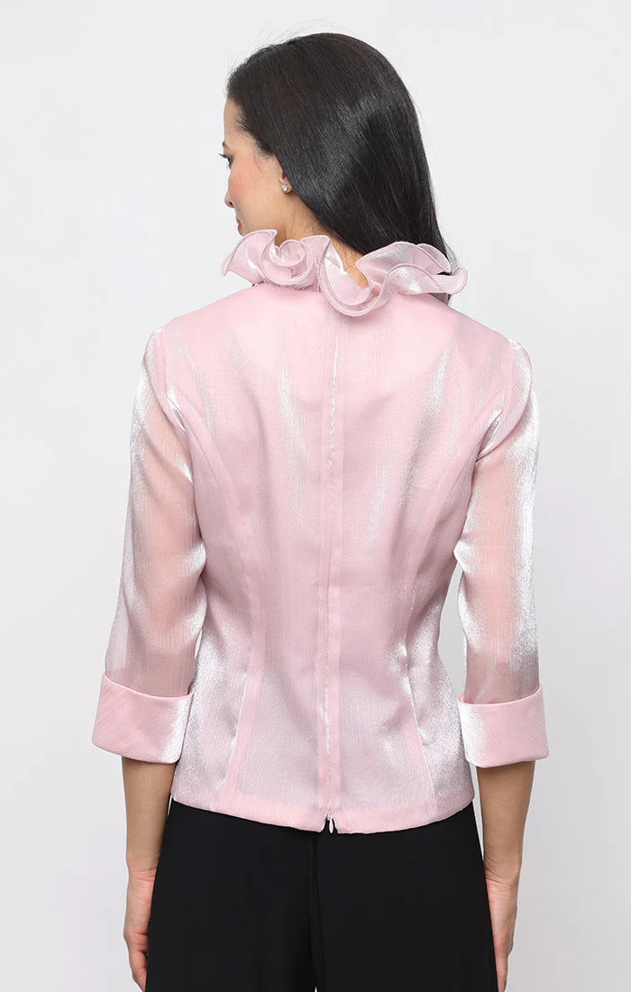 Regular - Chiffon Blouse with Ruffle Neckline - Image 2