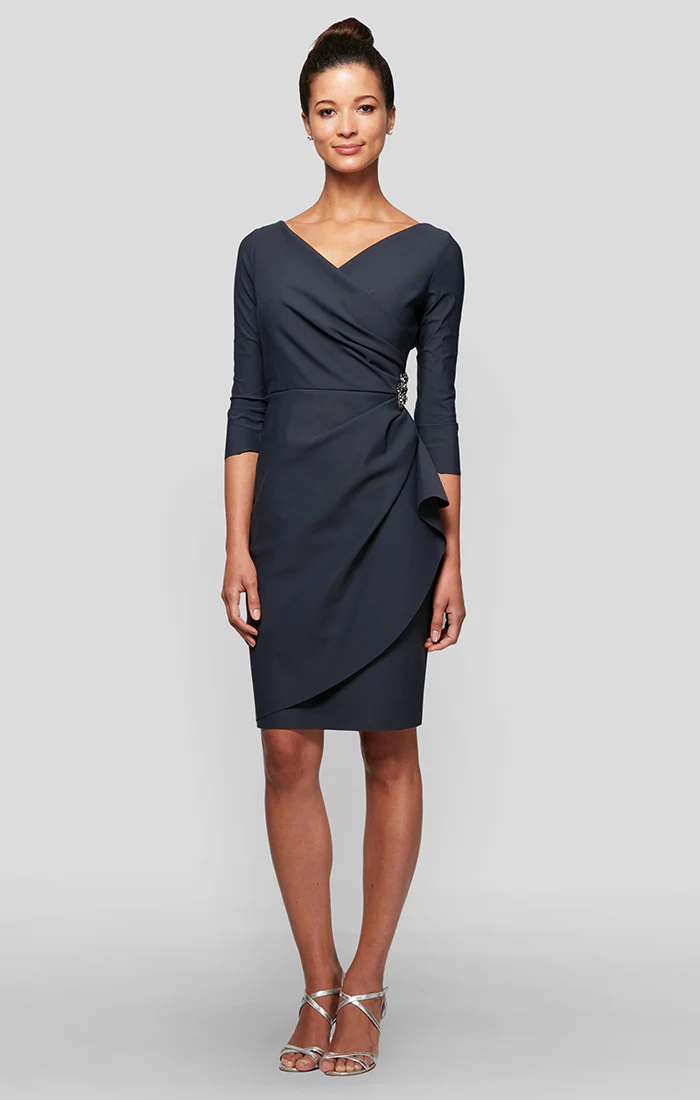 Regular - Diana Cascade Ruffle Sheath Contour Dress