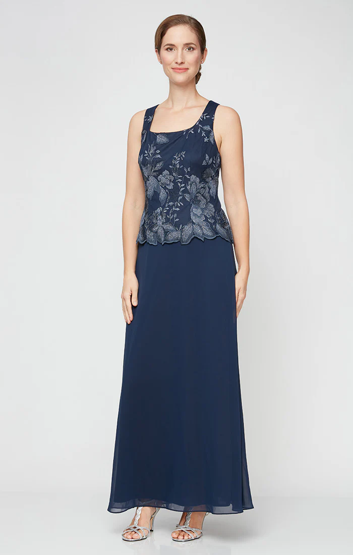 Regular - Embroidered Jacket Dress with Illusion Jacket, Scallop Detail and A-Line Skirt - Image 6