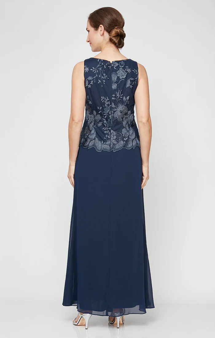 Regular - Embroidered Jacket Dress with Illusion Jacket, Scallop Detail and A-Line Skirt - Image 8