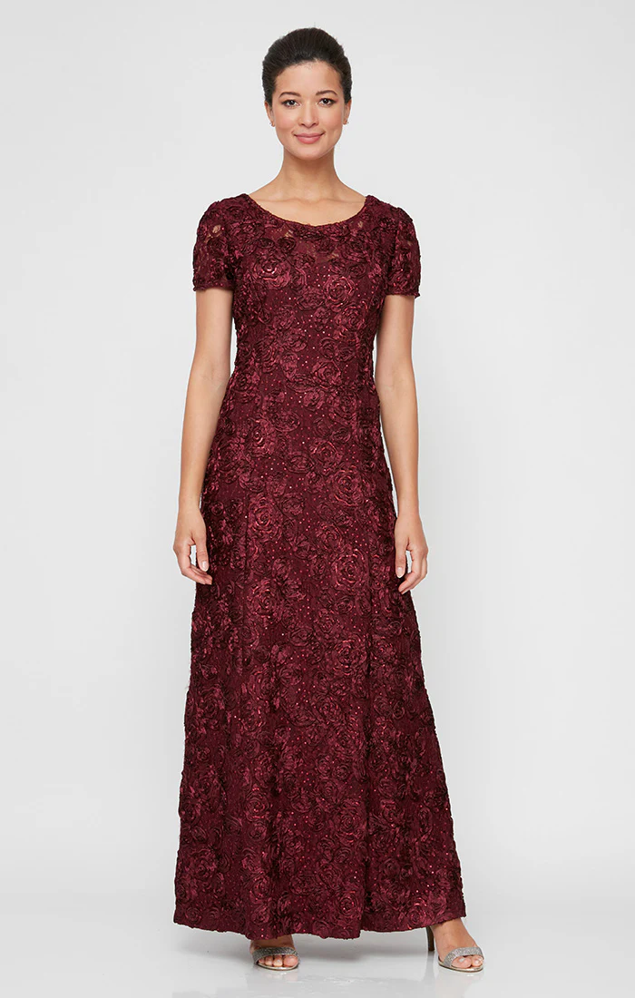 Regular - Evelyn Rosette Lace Long Gown - Image 3