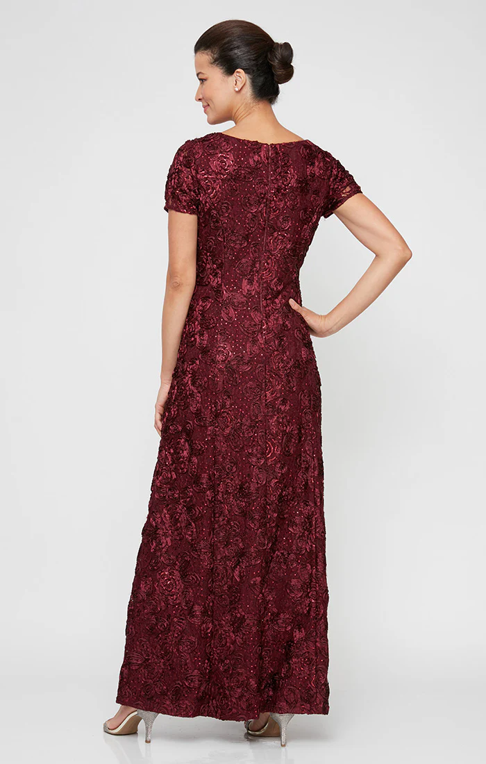 Regular - Evelyn Rosette Lace Long Gown - Image 4