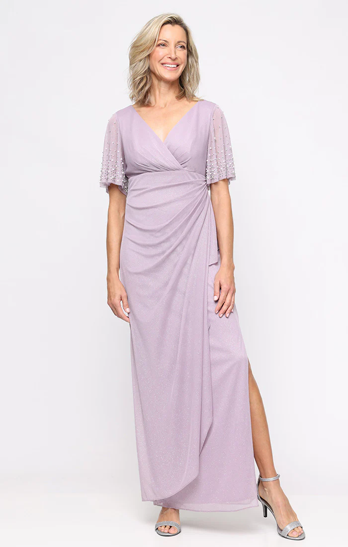 Regular - Gracie Empire Waist Glitter Mesh Dress