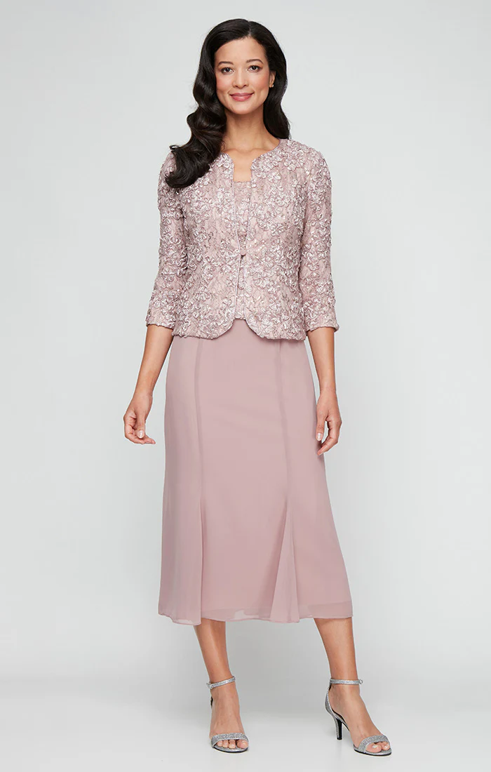Regular - Soutache Lace & Chiffon Jacket Dress