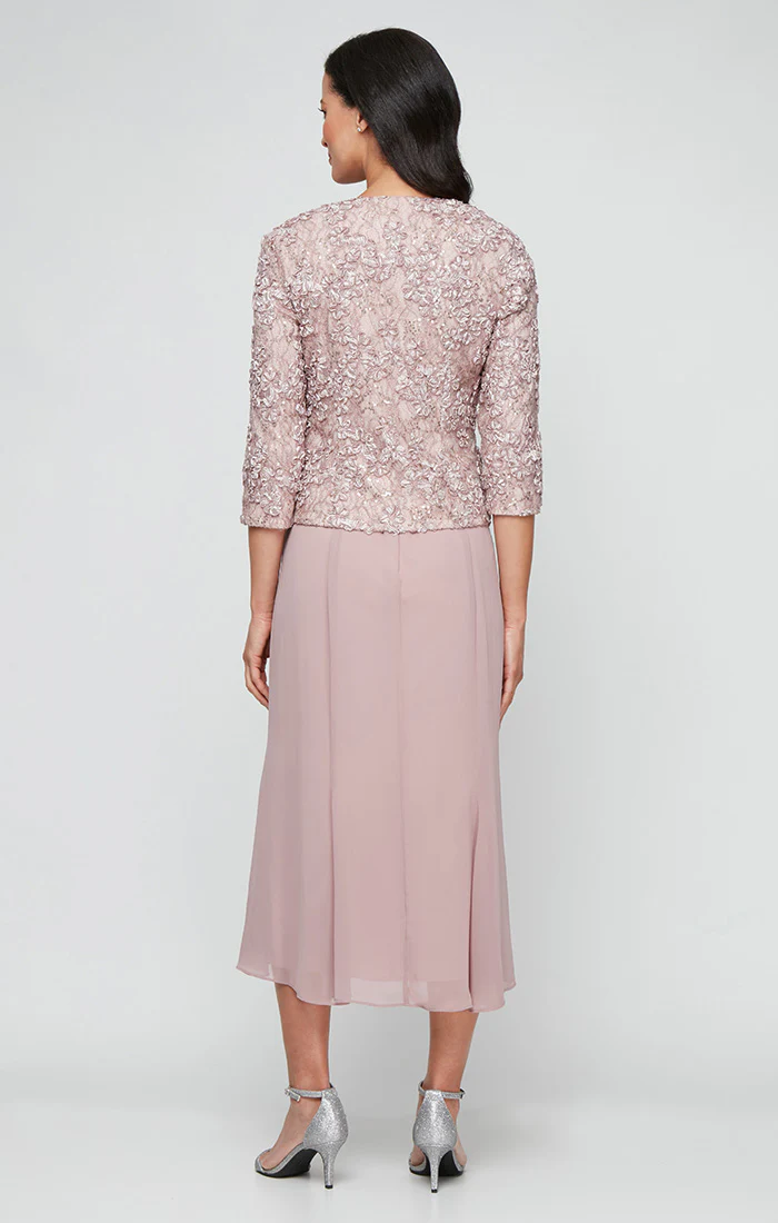 Regular - Soutache Lace & Chiffon Jacket Dress - Image 4