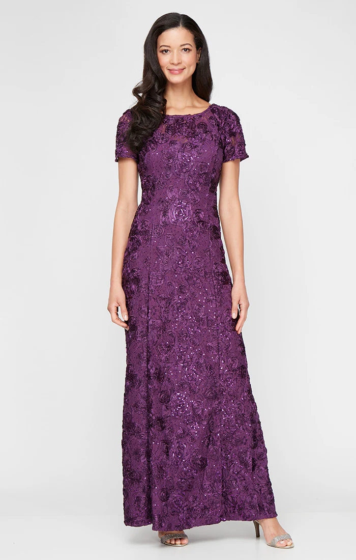 Evelyn Rosette Lace Long Gown - Image 4