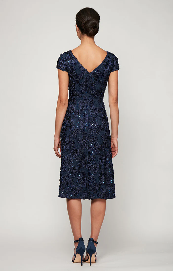 Audrey Rosette Lace Short Dress - Image 2