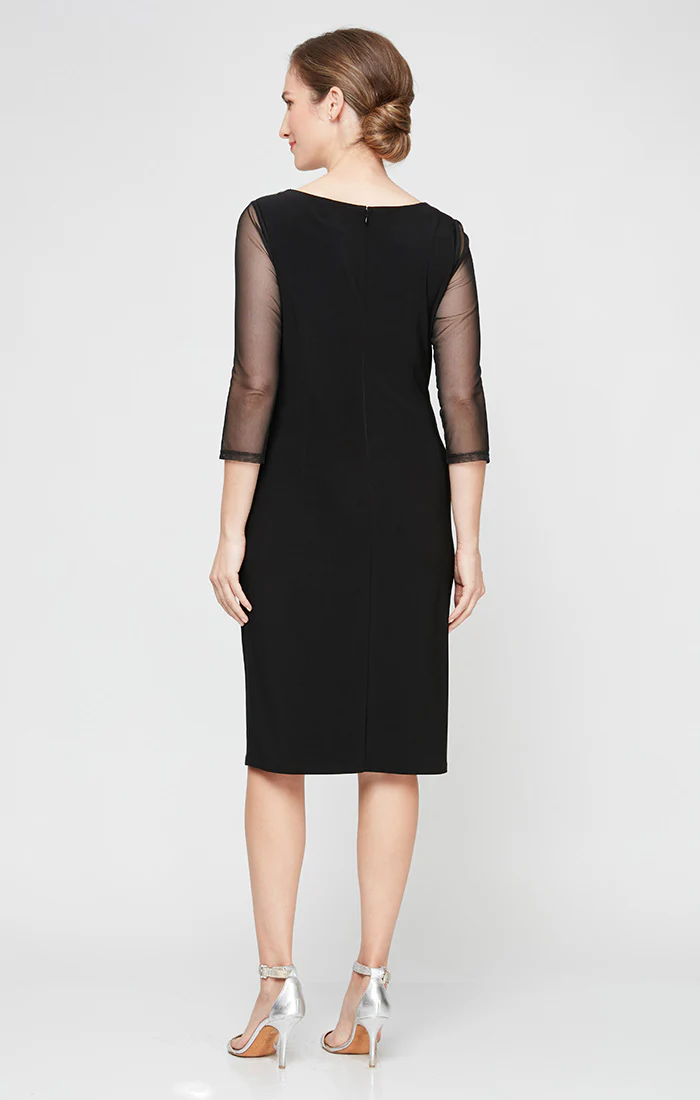 Regular - Sheath Matte Jersey Cocktail Dress - Image 2