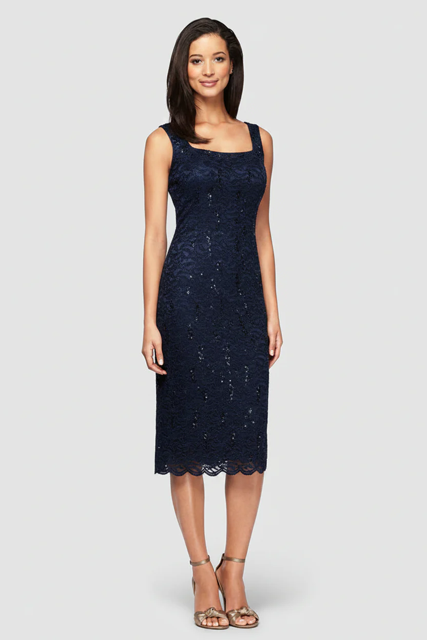 Regular - Sheath Sequin Lace Jacket Dress - Image 2