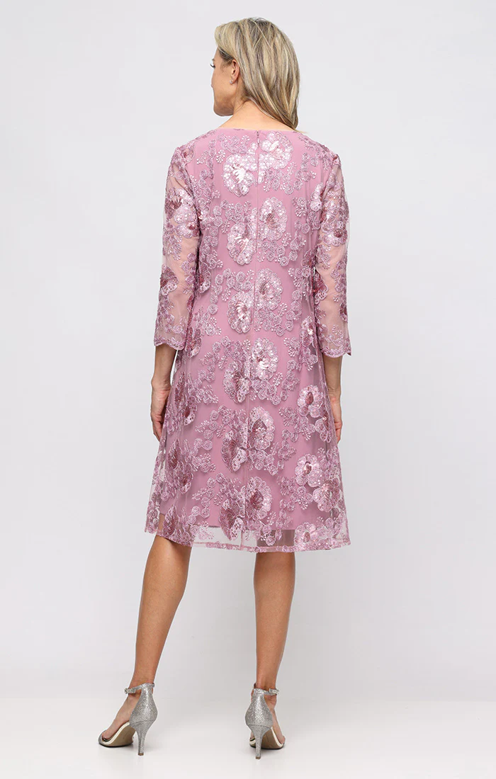 Plus - Short Embroidered Dress with Attached Jacket - Image 3