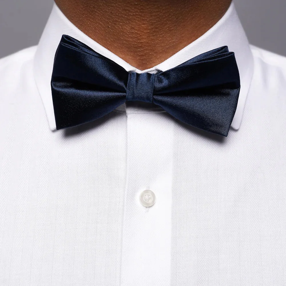 Solid Satin Bow Tie - Image 5