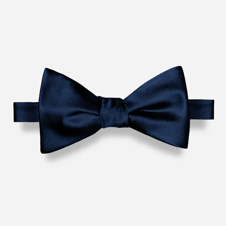 Solid Satin Bow Tie - Image 6