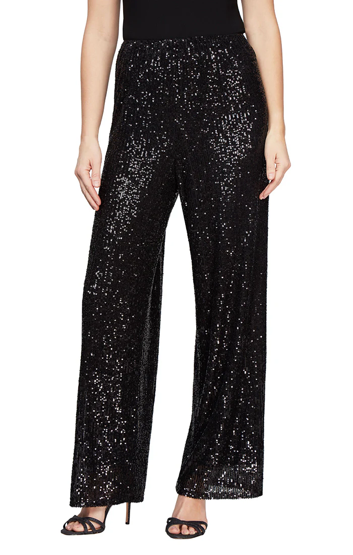 Petite - Straight Leg Sequin Pant
