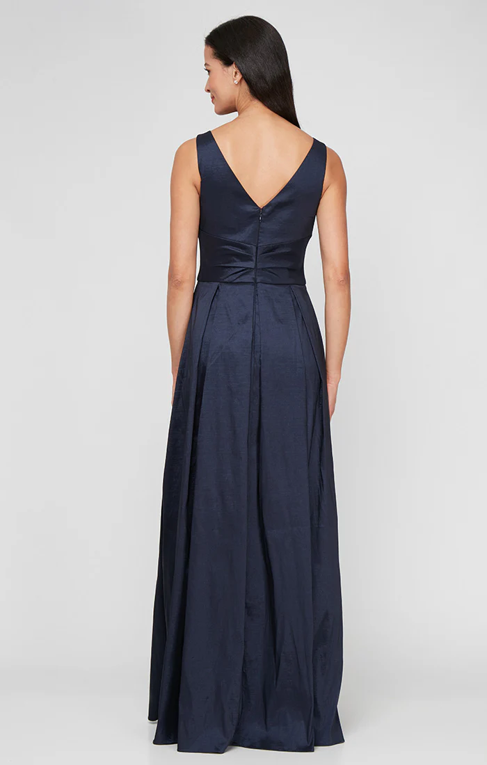 Stretch Taffeta Sleeveless Gown with V-Neckline - Image 3