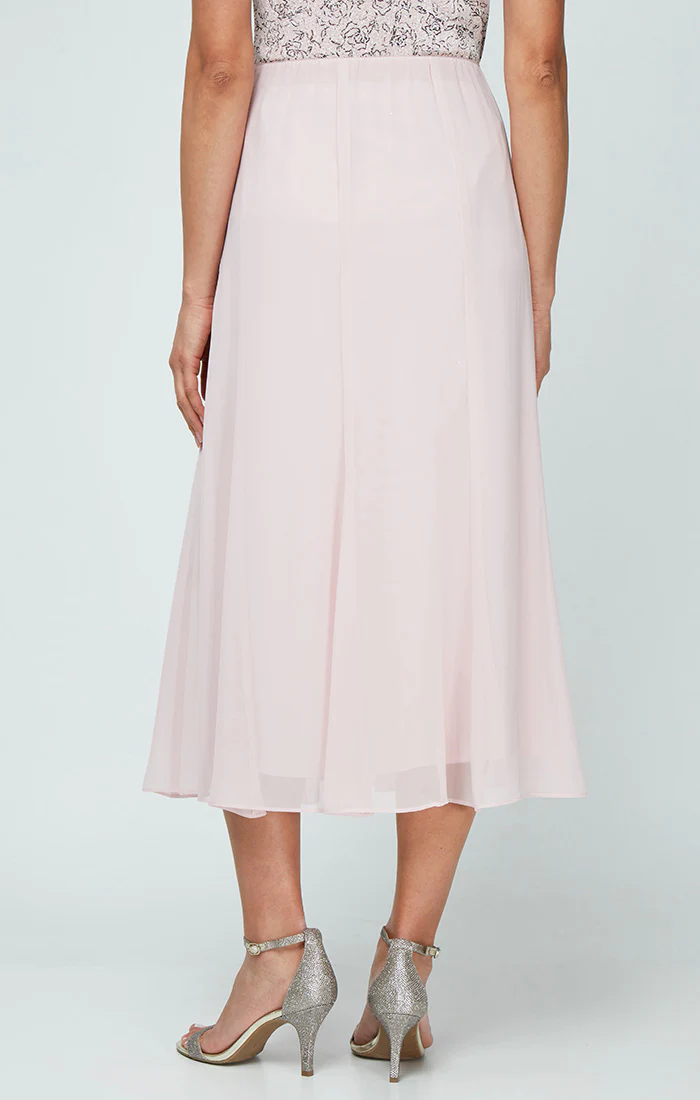 Chiffon Panel Tea-Length Skirt - Image 2