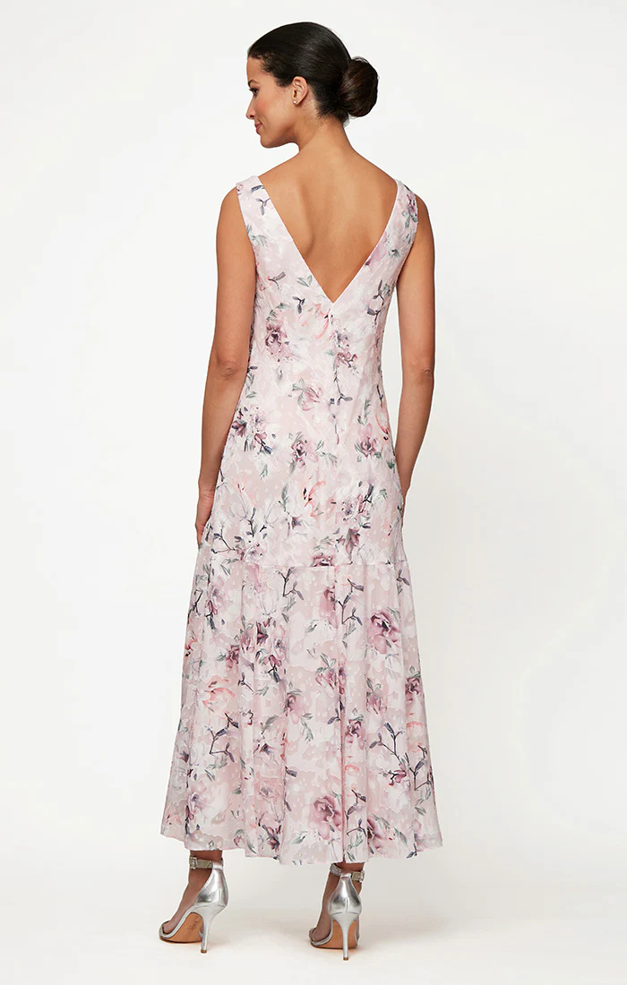 Regular - Printed Chiffon Cowl-Neck High-Low Dress - Image 2