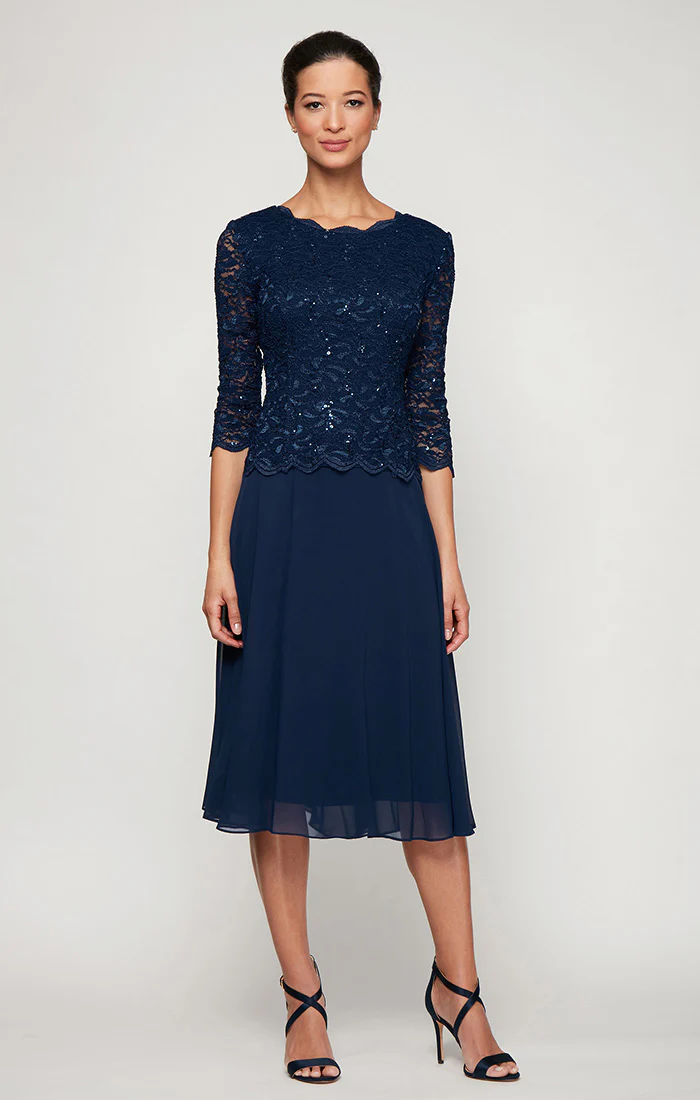 Petite Bella Sequin Lace Dress - Image 3