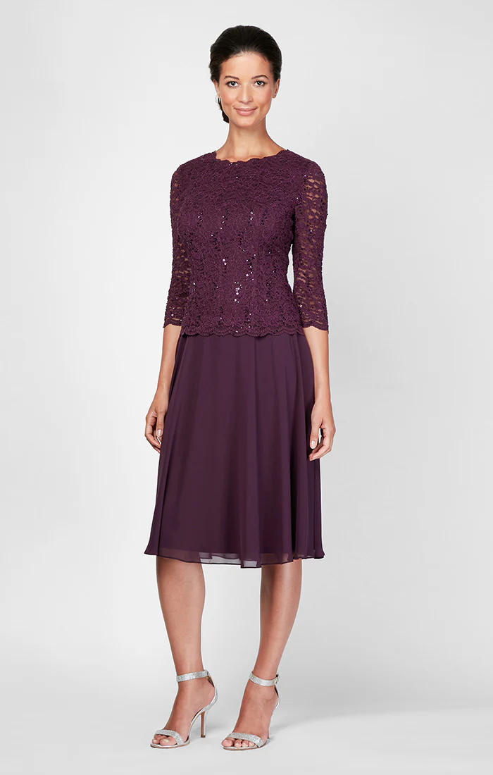 Petite Bella Sequin Lace Dress - Image 5
